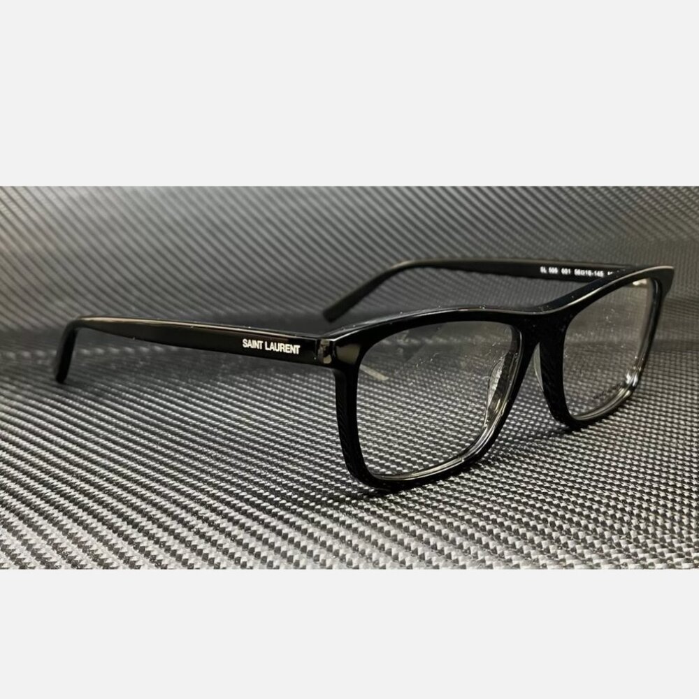 SAINT LAURENT Black Men's 56 mm Eyeglasses - Picture 3 of 3